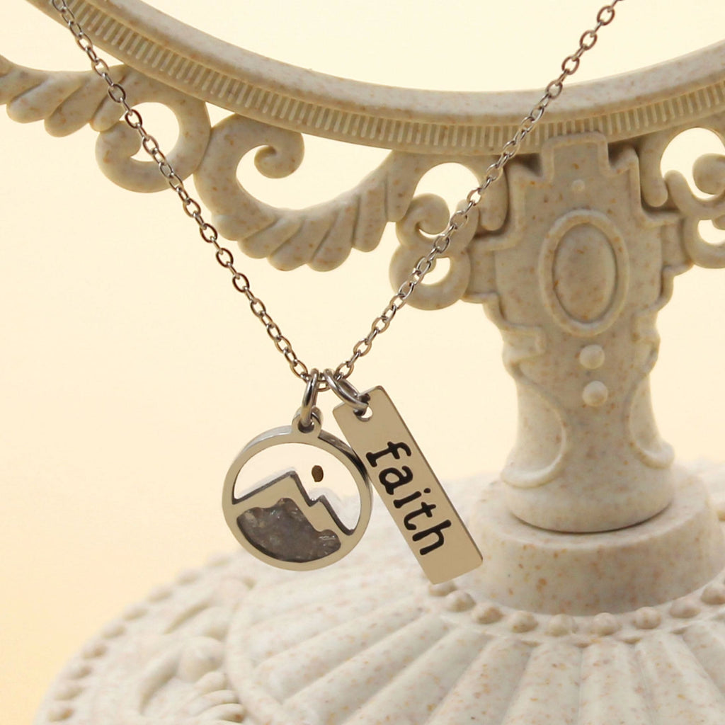 Faith Tag & Mustard Seed Mountain Necklace