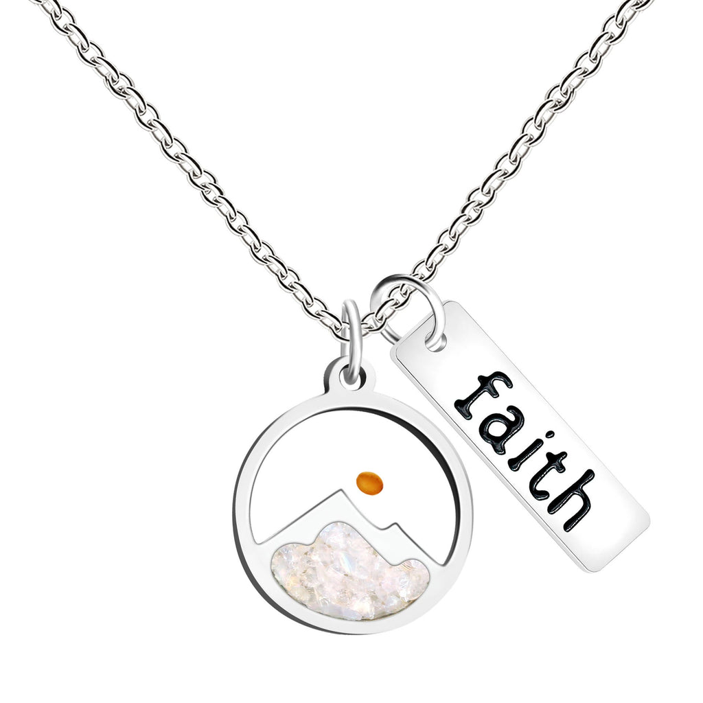 Faith Tag & Mustard Seed Mountain Necklace