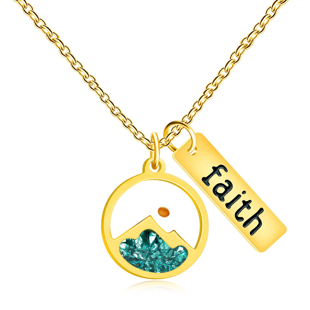 Faith Tag & Mustard Seed Mountain Necklace