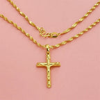 Golden-Tone Crucifix Cross Necklace