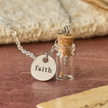 Mustard Seed Bottle Faith Tag Necklace