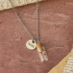 Mustard Seed Bottle Faith Tag Necklace