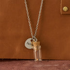 Mustard Seed Bottle Faith Tag Necklace