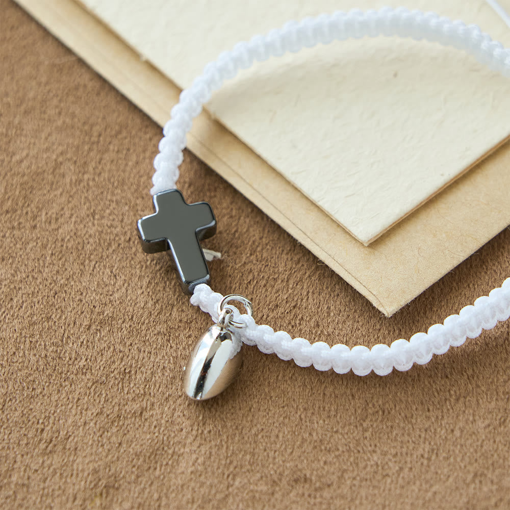 Magnetic Heart Cross Bracelet Set