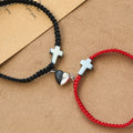 Magnetic Heart Cross Bracelet Set