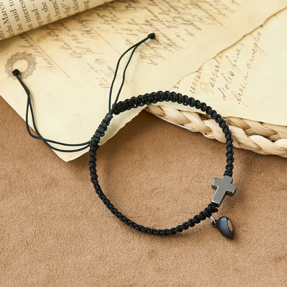 Magnetic Heart Cross Bracelet Set
