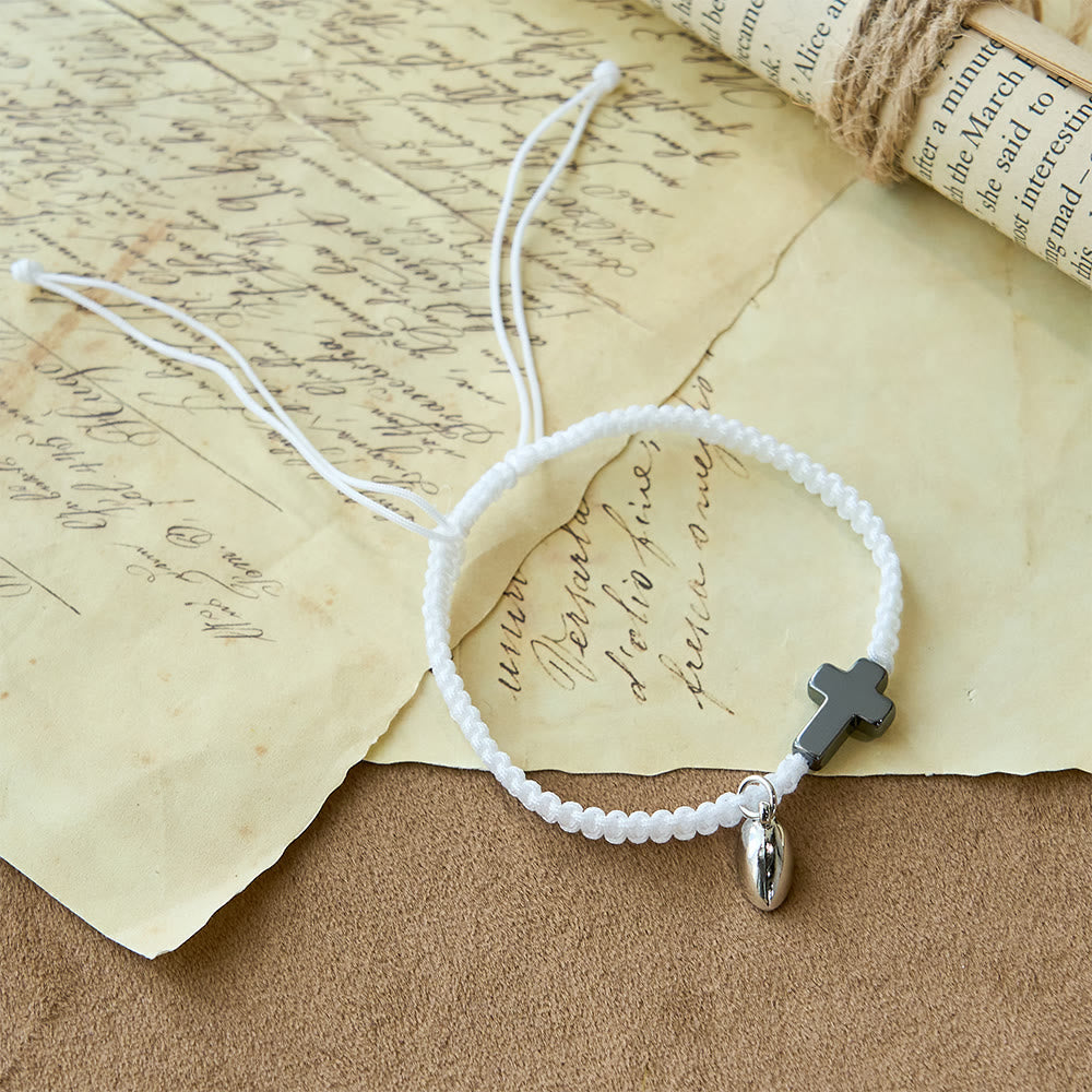 Magnetic Heart Cross Bracelet Set