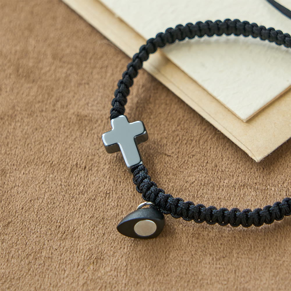 Magnetic Heart Cross Bracelet Set