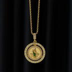 Rotating St. Jude Crystal Halo Necklace