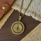 Rotating St. Jude Crystal Halo Necklace