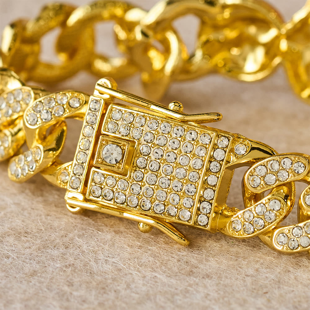 St. Jude with Green Robe Zircon Curb Bracelet
