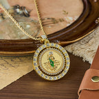 St. Jude with Green Robe Zircon Curb Bracelet