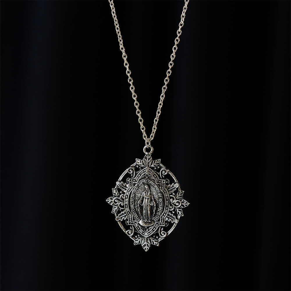 Filigree Our Lady Medallion Necklace