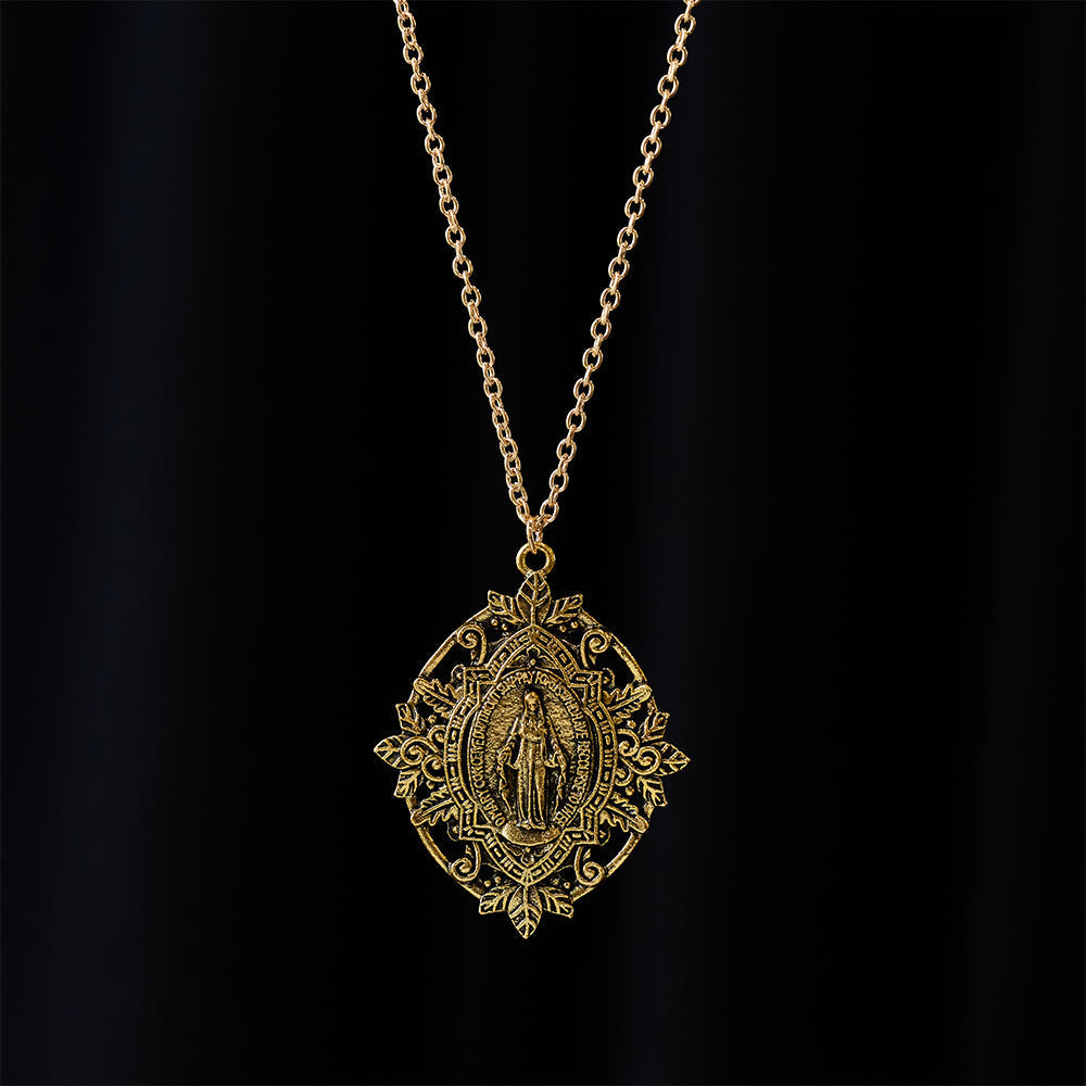 Filigree Our Lady Medallion Necklace