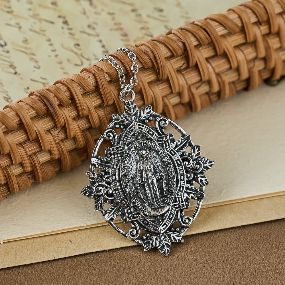 Filigree Our Lady Medallion Necklace