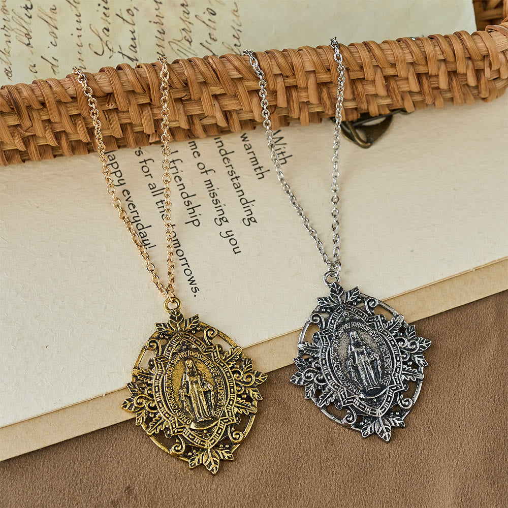 Filigree Our Lady Medallion Necklace
