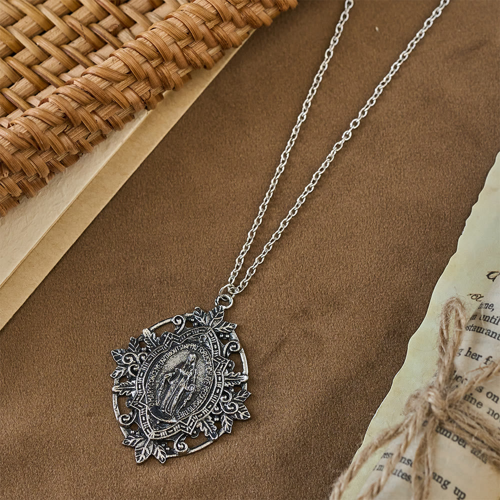 Filigree Our Lady Medallion Necklace