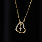 Intertwined Heart Cross Necklace with Card