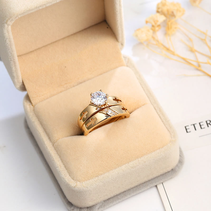 Stackable Cross Band Ring Set