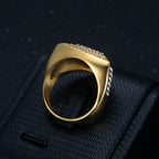 Bold Shield Cross Band Ring