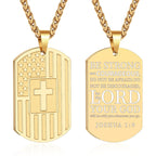 American Flag & Cross Double-Sided Scripture Necklace