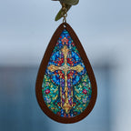 Glorious Grace Tear Drop Earrings Inspired by Colorful Church Window