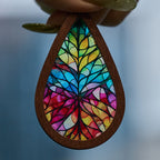 Glorious Grace Tear Drop Earrings Inspired by Colorful Church Window