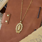 Zircon Floral Wreath Our Lady Necklace