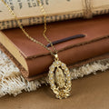 Zircon Floral Wreath Our Lady Necklace