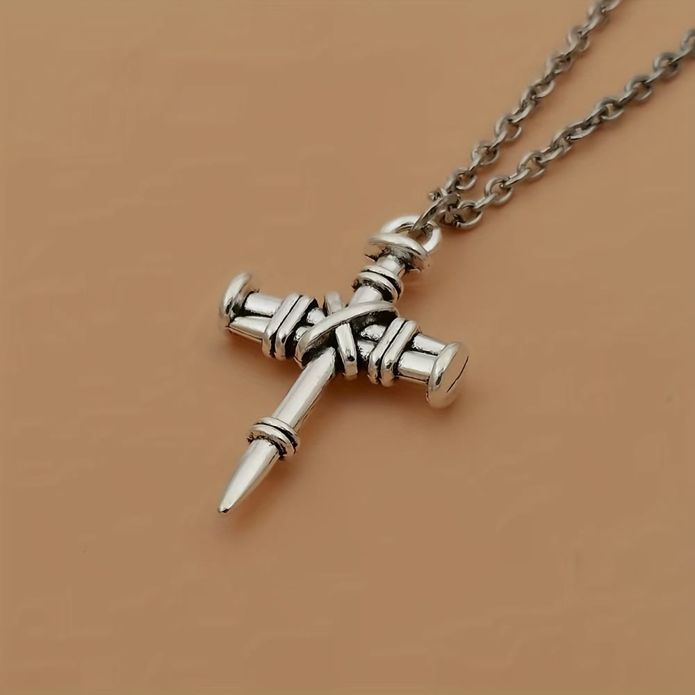 Nail Cross Link Necklace