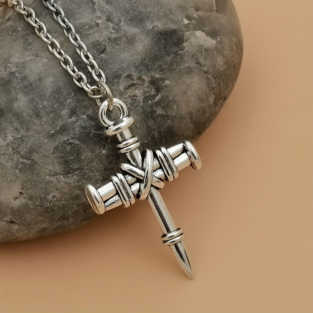 Nail Cross Link Necklace