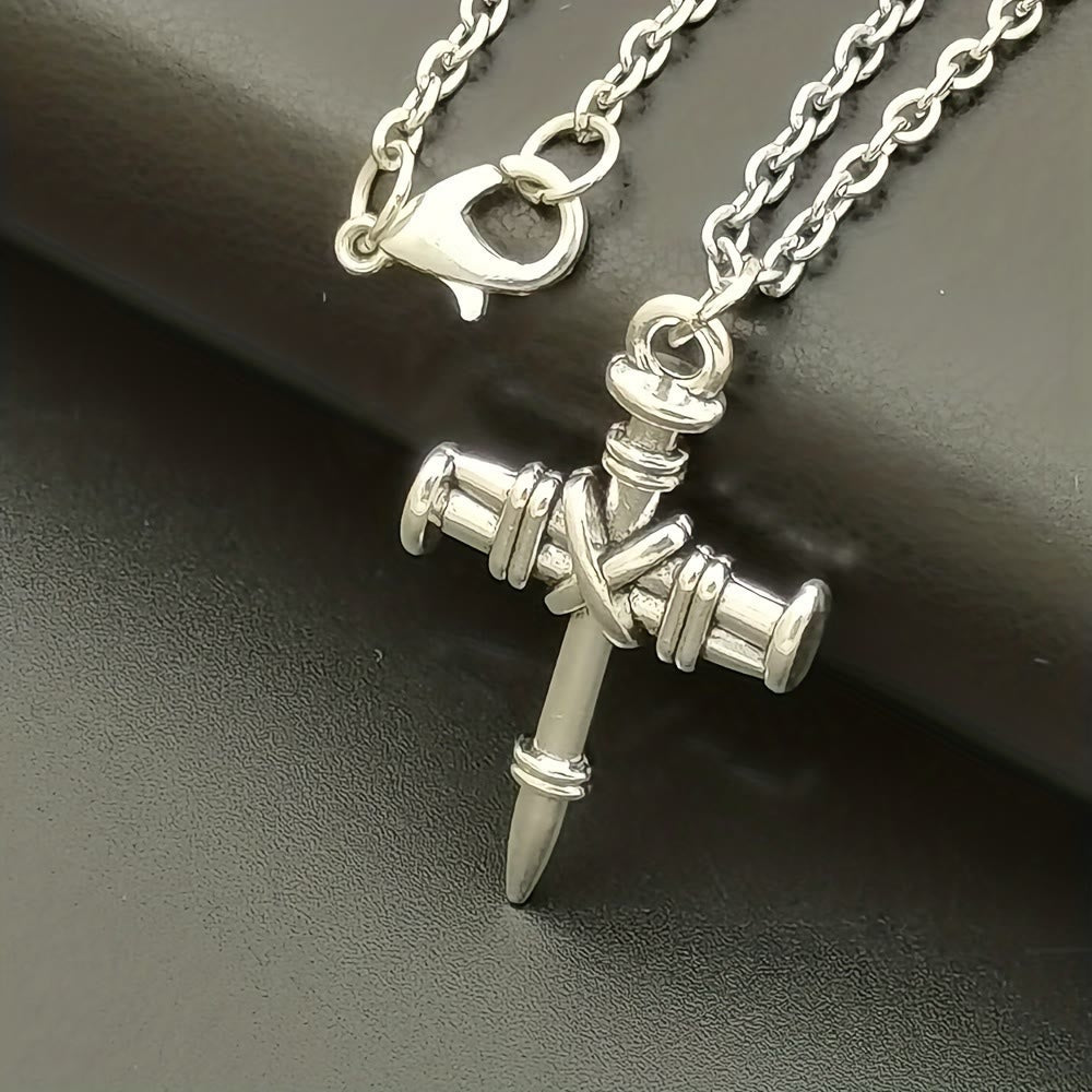 Nail Cross Link Necklace