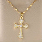 Radiant Zircon Cross Necklace