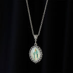 Filigree Frame Our Lady Portrait Necklace