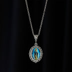 Filigree Frame Our Lady Portrait Necklace