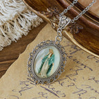 Filigree Frame Our Lady Portrait Necklace