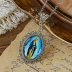 Filigree Frame Our Lady Portrait Necklace