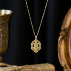 Rose-Wreathed Our Lady Pendant Necklace