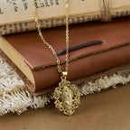Rose-Wreathed Our Lady Pendant Necklace