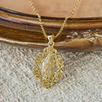 Rose-Wreathed Our Lady Pendant Necklace