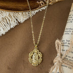 Rose-Wreathed Our Lady Pendant Necklace
