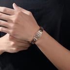 Link Chain Cross Engraved Bracelet