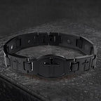 Link Chain Cross Engraved Bracelet