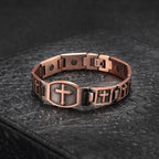 Link Chain Cross Engraved Bracelet