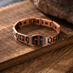 Link Chain Cross Engraved Bracelet