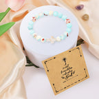 Natural Stone Cross Bracelet with Proverbs 27:9 Card