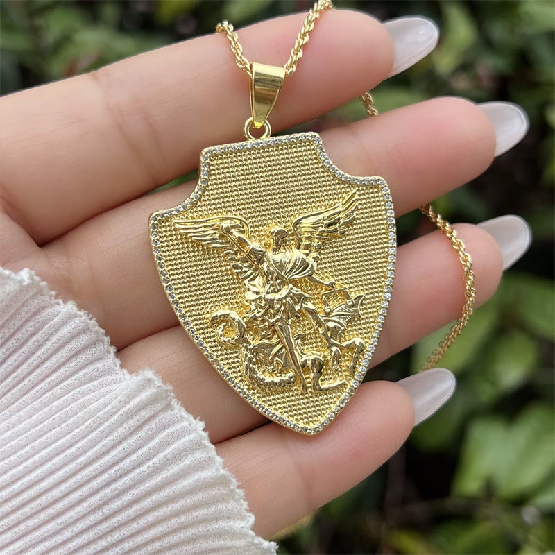 St. Michael & St. Christopher Medallion Necklace