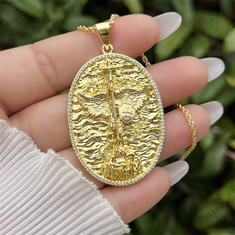 St. Michael & St. Christopher Medallion Necklace