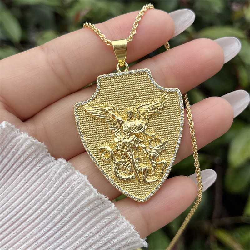 St. Michael & St. Christopher Medallion Necklace