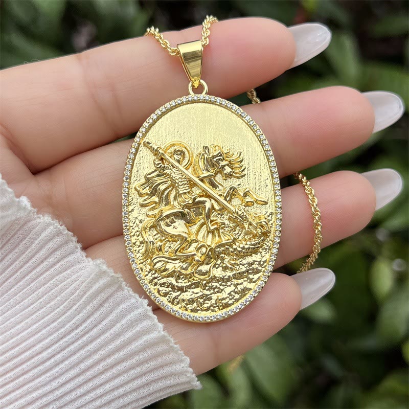 St. Michael & St. Christopher Medallion Necklace